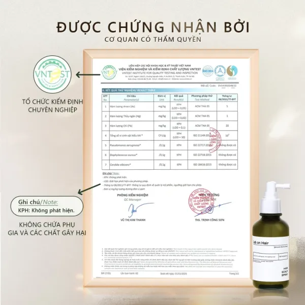 Hình ảnh sản phẩm Xịt dưỡng hỗ trợ mọc tóc Lab on Hair với giấm táo, Redensyl, Multi peptide, chiết xuất lá hương thảo 160ml