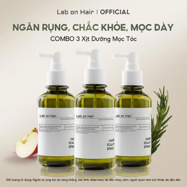 Hình ảnh sản phẩm Xịt dưỡng hỗ trợ mọc tóc Lab on Hair với giấm táo, Redensyl, Multi peptide, chiết xuất lá hương thảo 160ml
