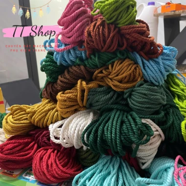 [10m dây 5mm] Dây thừng macrame cotton sợi 5mm mềm mịn đủ màu làm trang trí (decor) [10m] | TT Shop 3