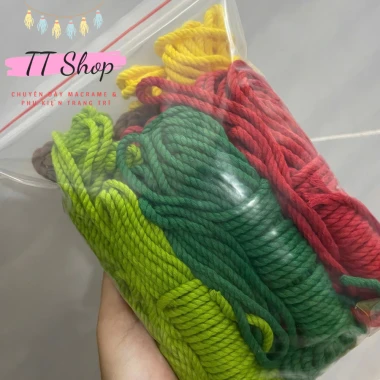 [10m dây 5mm] Dây thừng macrame cotton sợi 5mm mềm mịn đủ màu làm trang trí (decor) [10m] | TT Shop 6