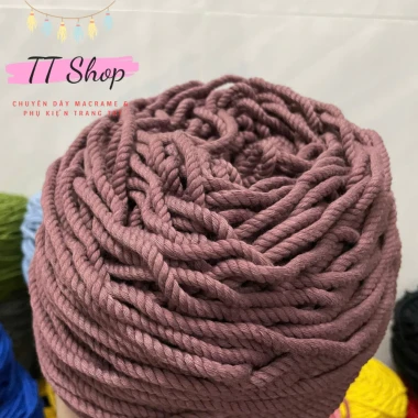 [10m dây 5mm] Dây thừng macrame cotton sợi 5mm mềm mịn đủ màu làm trang trí (decor) [10m] | TT Shop 7
