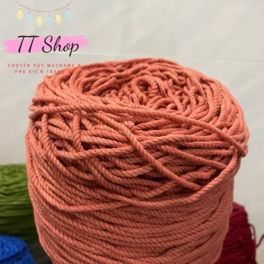 [10m dây 5mm] Dây thừng macrame cotton sợi 5mm mềm mịn đủ màu làm trang trí (decor) [10m] | TT Shop 8