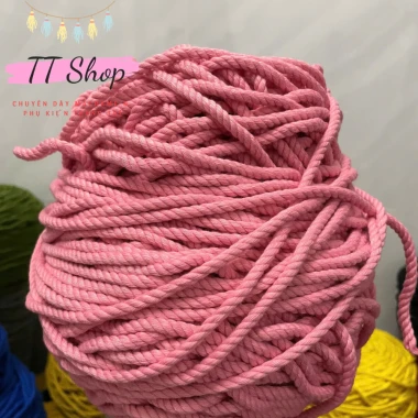 [10m dây 5mm] Dây thừng macrame cotton sợi 5mm mềm mịn đủ màu làm trang trí (decor) [10m] | TT Shop 9