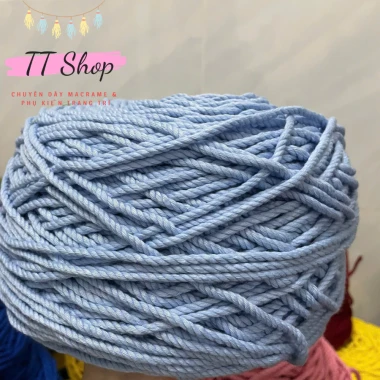 [10m dây 5mm] Dây thừng macrame cotton sợi 5mm mềm mịn đủ màu làm trang trí (decor) [10m] | TT Shop 10