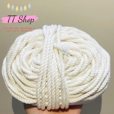 [10m dây 5mm] Dây thừng macrame cotton sợi 5mm mềm mịn đủ màu làm trang trí (decor) [10m] | TT Shop 11