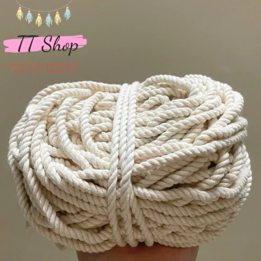 [10m dây 5mm] Dây thừng macrame cotton sợi 5mm mềm mịn đủ màu làm trang trí (decor) [10m] | TT Shop 12