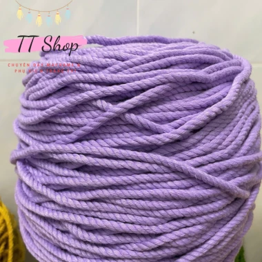 [10m dây 5mm] Dây thừng macrame cotton sợi 5mm mềm mịn đủ màu làm trang trí (decor) [10m] | TT Shop 16