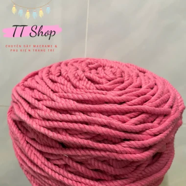 [10m dây 5mm] Dây thừng macrame cotton sợi 5mm mềm mịn đủ màu làm trang trí (decor) [10m] | TT Shop 17