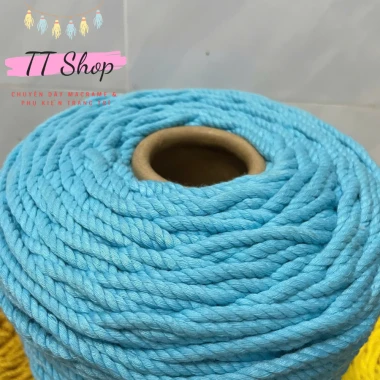[10m dây 5mm] Dây thừng macrame cotton sợi 5mm mềm mịn đủ màu làm trang trí (decor) [10m] | TT Shop 19