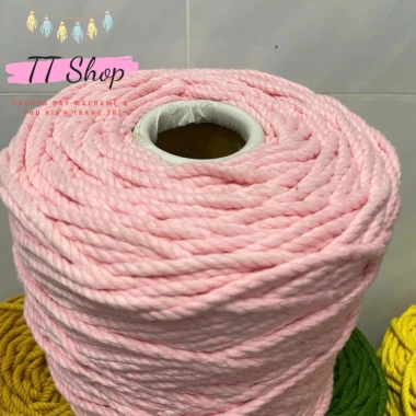 [10m dây 5mm] Dây thừng macrame cotton sợi 5mm mềm mịn đủ màu làm trang trí (decor) [10m] | TT Shop 20