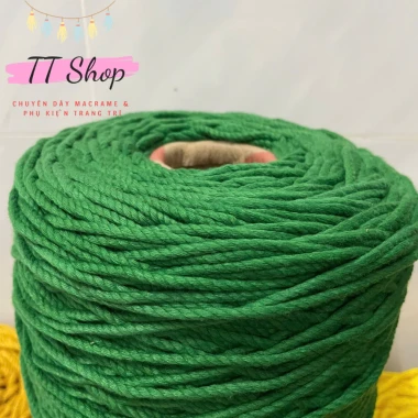 [10m dây 5mm] Dây thừng macrame cotton sợi 5mm mềm mịn đủ màu làm trang trí (decor) [10m] | TT Shop 21
