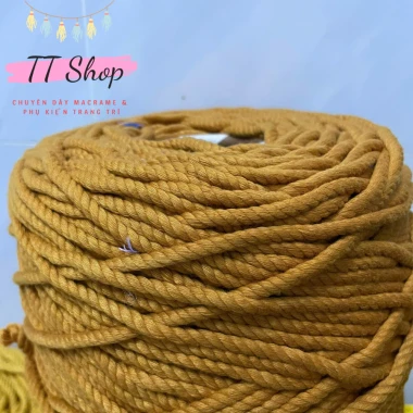 [10m dây 5mm] Dây thừng macrame cotton sợi 5mm mềm mịn đủ màu làm trang trí (decor) [10m] | TT Shop 22
