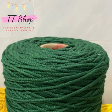 [10m dây 5mm] Dây thừng macrame cotton sợi 5mm mềm mịn đủ màu làm trang trí (decor) [10m] | TT Shop 24