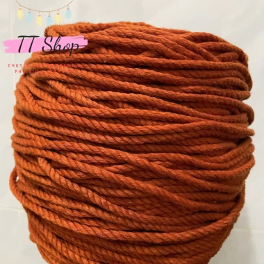 [10m dây 5mm] Dây thừng macrame cotton sợi 5mm mềm mịn đủ màu làm trang trí (decor) [10m] | TT Shop 25
