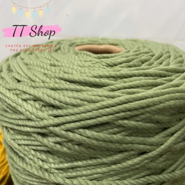 [10m dây 5mm] Dây thừng macrame cotton sợi 5mm mềm mịn đủ màu làm trang trí (decor) [10m] | TT Shop 26