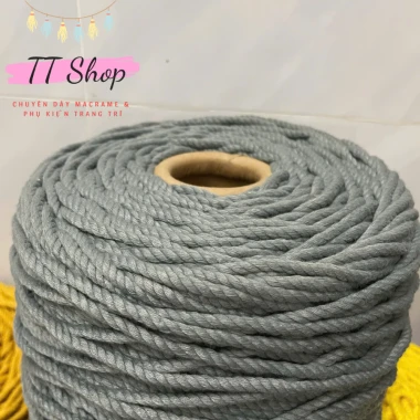 [10m dây 5mm] Dây thừng macrame cotton sợi 5mm mềm mịn đủ màu làm trang trí (decor) [10m] | TT Shop 27