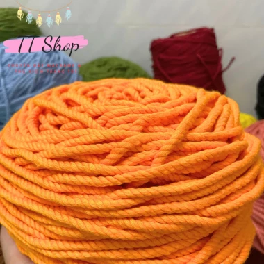 [10m dây 5mm] Dây thừng macrame cotton sợi 5mm mềm mịn đủ màu làm trang trí (decor) [10m] | TT Shop 32
