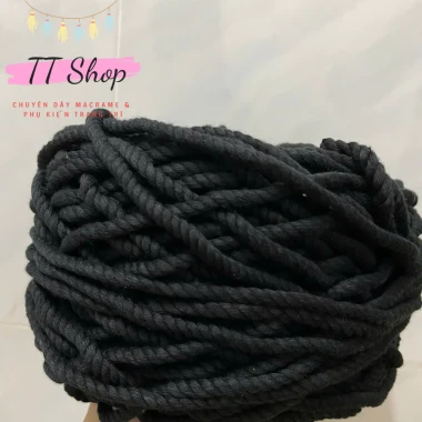 [10m dây 5mm] Dây thừng macrame cotton sợi 5mm mềm mịn đủ màu làm trang trí (decor) [10m] | TT Shop 33