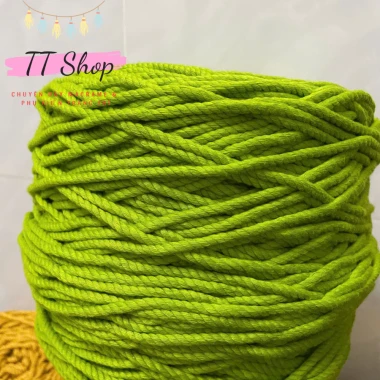 [10m dây 5mm] Dây thừng macrame cotton sợi 5mm mềm mịn đủ màu làm trang trí (decor) [10m] | TT Shop 34