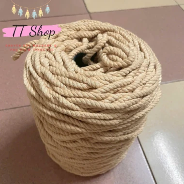 [10m dây 5mm] Dây thừng macrame cotton sợi 5mm mềm mịn đủ màu làm trang trí (decor) [10m] | TT Shop 36