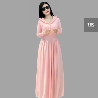 [2 lớp] chống nắng váy toàn thân thun lạnh,mũ vành to rộng,tay xỏ ngón,mẫu mới 2.025,T&C 2 fashion. 6