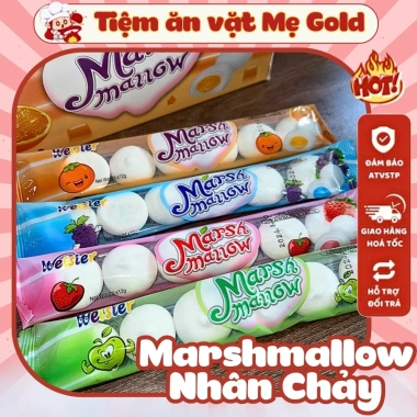 30 kẹo bông marshmallow bánh bao nhân chảy vị trái cây Thái Lan - ưu đãi 70.000