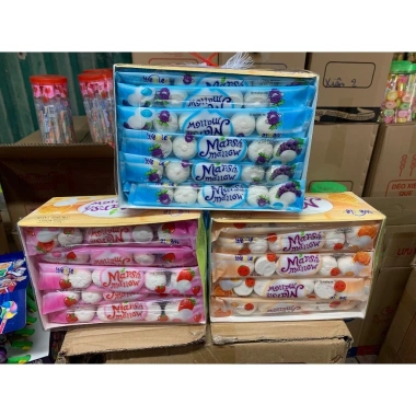 30 kẹo bông marshmallow bánh bao nhân chảy vị trái cây Thái Lan - ưu đãi 70.000