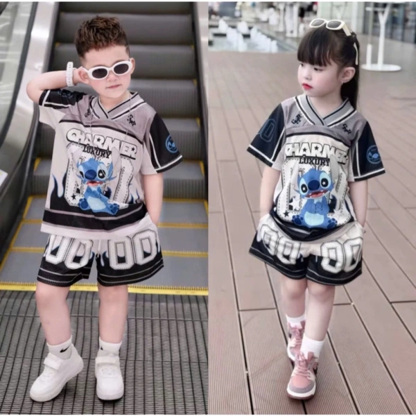 Hình ảnh sản phẩm (9-45kg) Bộ Đồ Quần và Áo bé trai Boy Phố Phong cách mùa hè in hình đáng yêu Chất vải cotton co dãn mềm mại thấm hút