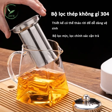 Ấm trà thủy tinh chịu nhiệt 550-950ml có lõi lọc Inox, đun nóng trực tiếp, giá chỉ 89.000đ 4 Ấm trà thủy tinh chịu nhiệt 550-950ml có lõi lọc Inox, đun nóng trực tiếp, giá chỉ 89.000đ 4