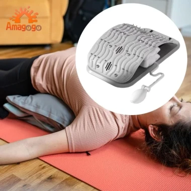 Amagogo Đệm Căng Lưng Hỗ Trợ Bơm Hơi Gối Du Lịch - Ghế văn phòng thoải mái, giảm 20% 3 Amagogo Đệm Căng Lưng Hỗ Trợ Bơm Hơi Gối Du Lịch - Ghế văn phòng thoải mái, giảm 20% 3