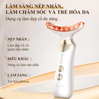 ANLAN Thiết bị làm đẹp cổ lưỡng cực - Nâng cơ mặt, mát xa, 5 màu ánh sáng, giảm 23%