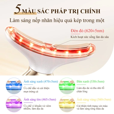 ANLAN Thiết bị làm đẹp cổ lưỡng cực - Nâng cơ mặt, mát xa, 5 màu ánh sáng, giảm 23%
