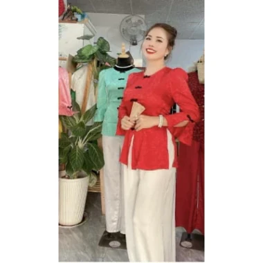 Áo Bà Ba Tay Loe Gấm Mịn Thấm Hút Mồ Hôi Tốt - Nữ Tú Sắc Sở Hữu Ngay Chưa Tới 170K 14 Áo Bà Ba Tay Loe Gấm Mịn Thấm Hút Mồ Hôi Tốt - Nữ Tú Sắc Sở Hữu Ngay Chưa Tới 170K 14