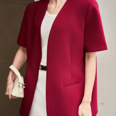 Áo Blazer & Cardigan Cộc Tay Nữ SHEMODA Short Sleeves Thanh Lịch, Mềm Mại, 669.000đ 4