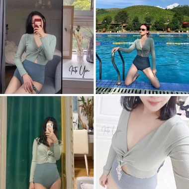 Áo Bơi Nữ Dài Tay Xẻ Ngực V Quyến Rũ - Bikini Liền Thân Đi Biển Giá Cực Sốc 320k 8 Áo Bơi Nữ Dài Tay Xẻ Ngực V Quyến Rũ - Bikini Liền Thân Đi Biển Giá Cực Sốc 320k 8