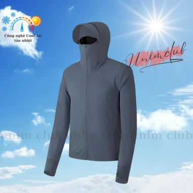 Áo Chống Nắng 2 Lớp Nam Nữ Thế Hệ Mới Mũ Có Lưới Che Chán Chất Liệu Cool Air Mát Lạnh Chống Nắng Ngừa Tia UV Hiệu Quả Ch 3