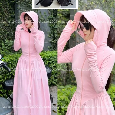 Áo Chống Nắng Toàn Thân Nữ - Váy Thun Lạnh Chống Tia UV Tặng Kính Râm Giảm 53k