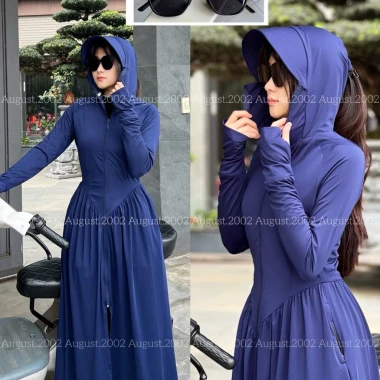 Áo Chống Nắng Toàn Thân Nữ - Váy Thun Lạnh Chống Tia UV Tặng Kính Râm Giảm 53k