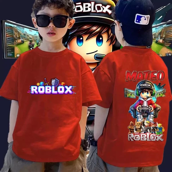 Hình ảnh sản phẩm Áo Cotton In Ấn Roblox Bộ Đồ Gia Đình Trẻ Em & Người Lớn S-XXXL Giảm Giá