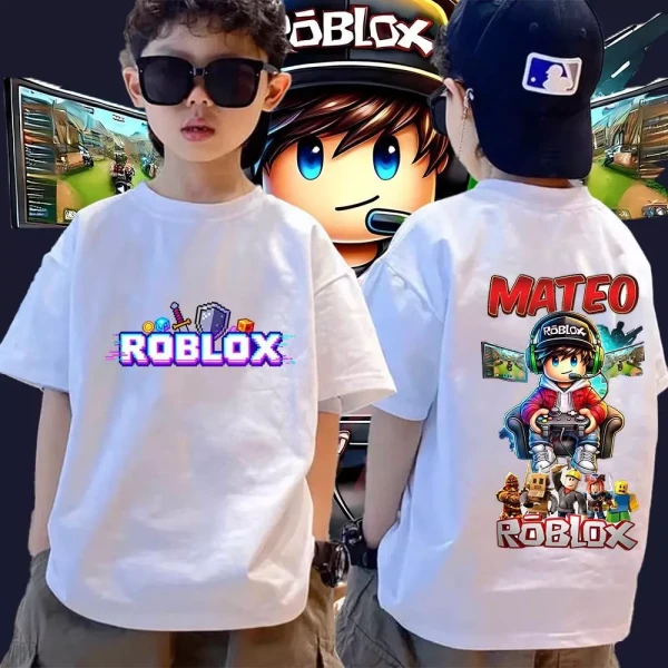 Hình ảnh sản phẩm Áo Cotton In Ấn Roblox Bộ Đồ Gia Đình Trẻ Em & Người Lớn S-XXXL Giảm Giá