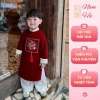 Áo dài bé trai An Khang màu đỏ nhung lìmặc giảm giá Tết ưu đãi 229.000