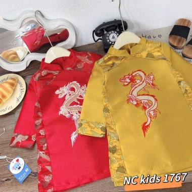 Áo dài bé trai thêu rồng tinh xảo, áo tết Năm Thìn 2.024 – Giá ưu đãi 150.000