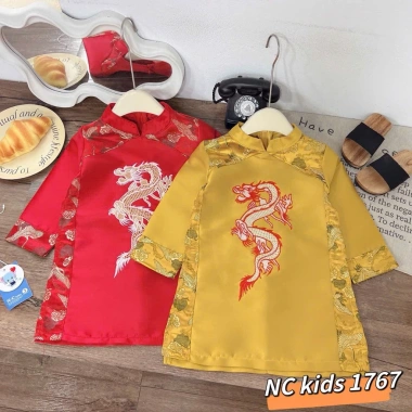 Áo dài bé trai thêu rồng tinh xảo, áo tết Năm Thìn 2.024 – Giá ưu đãi 150.000