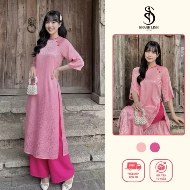 Áo dài bé và mẹ lẻ size Tết siêu dễ thương, giảm giá 89k, thời trang gia đình