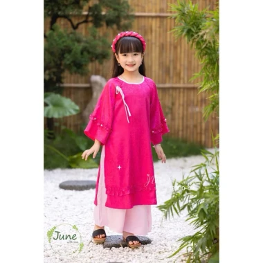 Áo dài bé và mẹ lẻ size Tết siêu dễ thương, giảm giá 89k, thời trang gia đình
