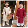 Áo dài cách tân bé trai BÌNH AN Tết 2.026 - Vải tafta gấm mềm 2 màu, giảm còn 269.000
