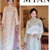 Áo dài cách tân BÍCH CHI lụa gấm cao cấp Tết 2.026 - Giảm còn 389k