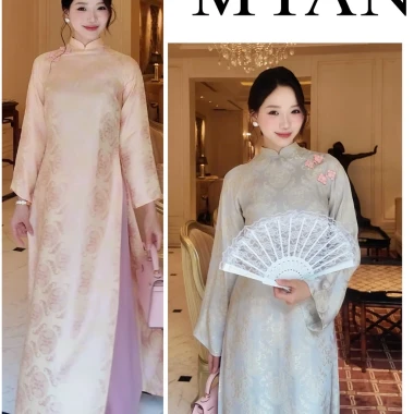 Áo dài cách tân BÍCH CHI lụa gấm cao cấp Tết 2.026 - Giảm còn 389k