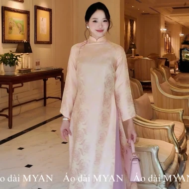 Áo dài cách tân BÍCH CHI lụa gấm cao cấp Tết 2.026 - Giảm còn 389k
