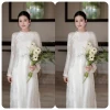 Áo Dài Cách Tân Voan 4 Tà Cao Cấp Cổ Tròn Sang Trọng - Ưu đãi giá 301.600